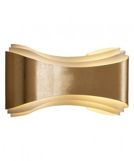 Wave gold leaf large wall light